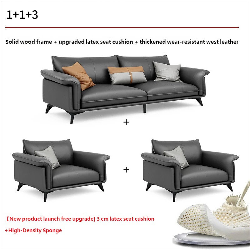Office Furniture Luxury - Divano Direzionale Moderno in Pelle, Divano