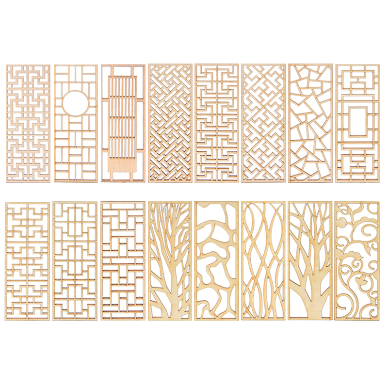 Partition Screen Divider - 4 Pezzi Divisorio in Legno in