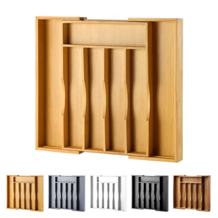 Drawer Organizer Tray - Organizzatore Espandibile in Bambù per Cassetti